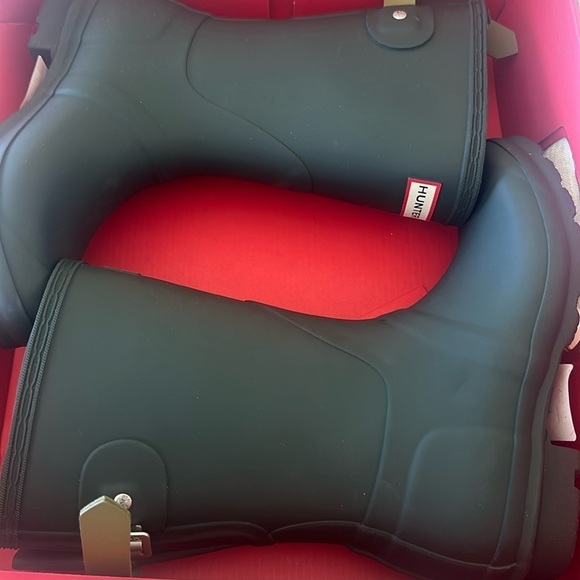 HUNTER Original Short Waterproof Rain Boot (Women) 6 green NEW - Picture 3 of 4